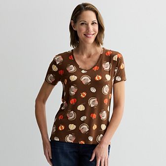 Women's Halloween All-Over Print V-Neck Short Sleeve Top