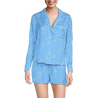 Women's Lands' End 2 pc Pajama Top & Pajama Shorts Set