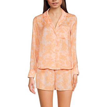 Women's Lands' End 2 pc Pajama Top & Pajama Shorts Set