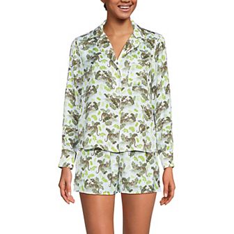 Women's Lands' End 2 pc Pajama Top & Pajama Shorts Set
