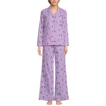 Women's Lands' End 2 pc Pajama Top & Pajama Bottoms Set