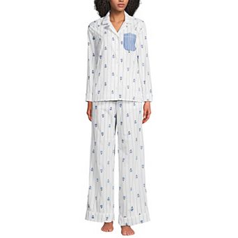 Women's Lands' End 2 pc Pajama Top & Pajama Bottoms Set