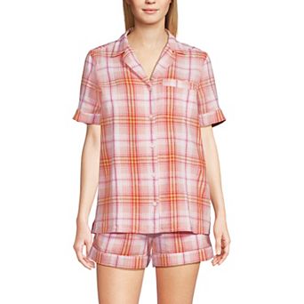 Women's Lands' End 2 pc Pajama Top & Pajama Shorts Sleep Set