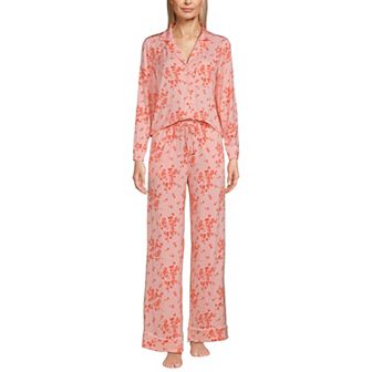 Women's Lands' End 2 pc Pajama Top & Pajama Pants Sleep Set