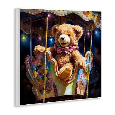 Stupell Home Decor Teddy Bear on Carousel Wall Plaque