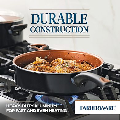 Farberware® Glide Copper 4-qt. Ceramic Nonstick Saute Pan with Lid