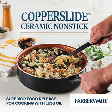 Farberware® Glide Copper 4-qt. Ceramic Nonstick Saute Pan with Lid