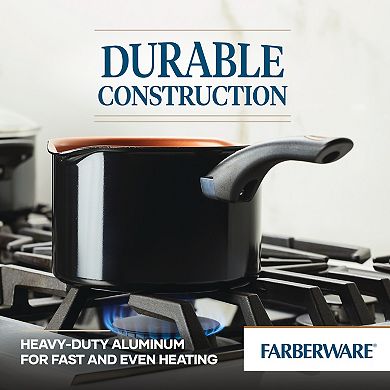 Farberware® 3-qt. Glide Copper Ceramic Nonstick Straining Sauce Pan
