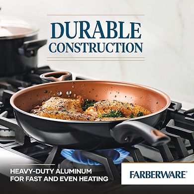 Farberware® 12-in. Glide Copper Ceramic Nonstick Deep Frying Pan with Helper Handle
