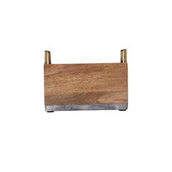 Mingle & Co. Metal Accents Wood Utensil Holder