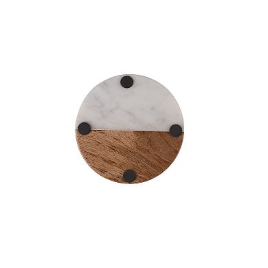 Mingle & Co. Marble & Wood Coasters 4-pk.
