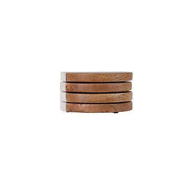 Mingle & Co. Marble & Wood Coasters 4-pk.