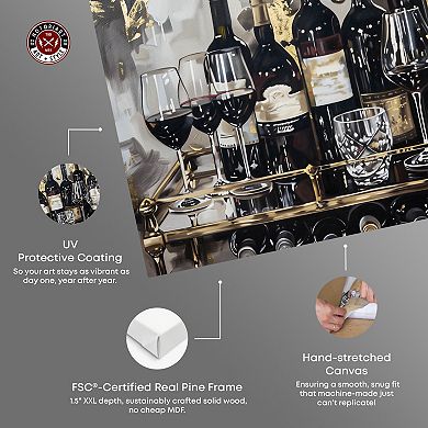 Notoriart Now Serving Champagne Canvas Wall Art