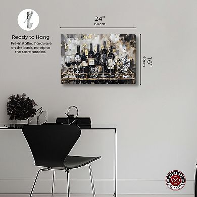 Notoriart Now Serving Champagne Canvas Wall Art