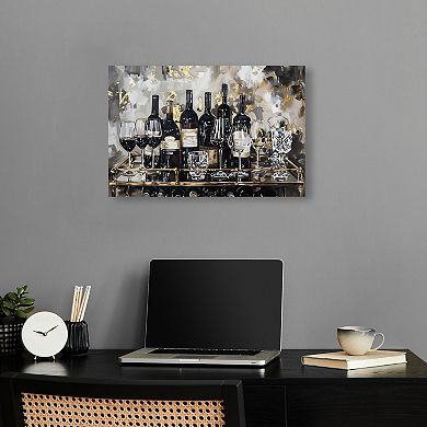 Notoriart Now Serving Champagne Canvas Wall Art