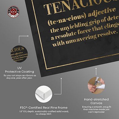 Notoriart Definition of Tenacious Canvas Wall Art