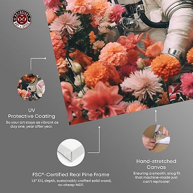 Notoriart Professional Astronaut In The Garden Canvas Wall Art