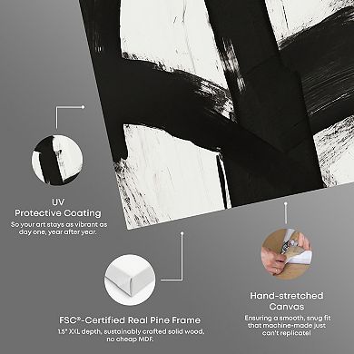 Notoriart Straight Black Hair Couple Abstract Canvas Wall Art