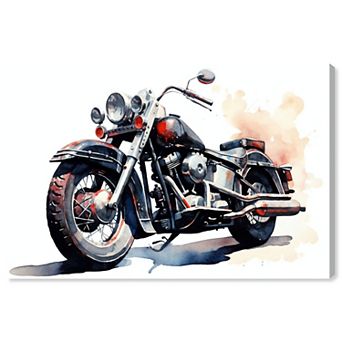 Notoriart Watercolor Motorbike Canvas Wall Art