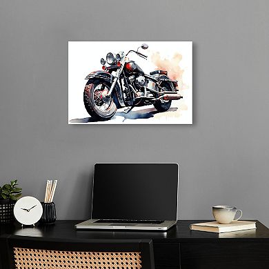 Notoriart Watercolor Motorbike Canvas Wall Art