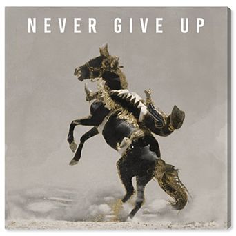 Notoriart Never Give Up Rodeo Canvas Wall Art