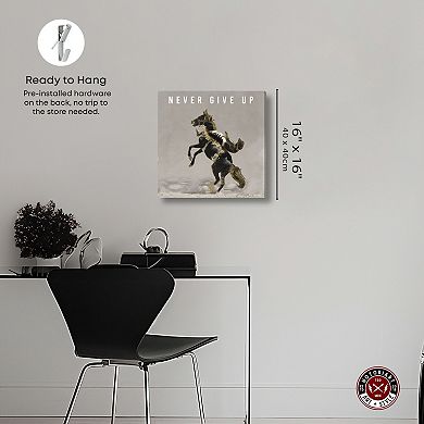 Notoriart Never Give Up Rodeo Canvas Wall Art