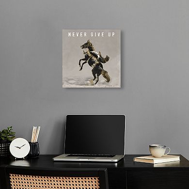 Notoriart Never Give Up Rodeo Canvas Wall Art
