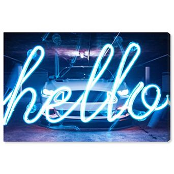 Notoriart Neon Car Lights Canvas Wall Art