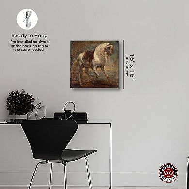 Notoriart Van Dyck - A Grey Horse Canvas Wall Art