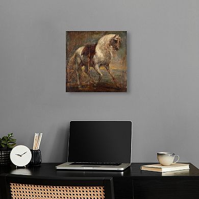 Notoriart Van Dyck - A Grey Horse Canvas Wall Art