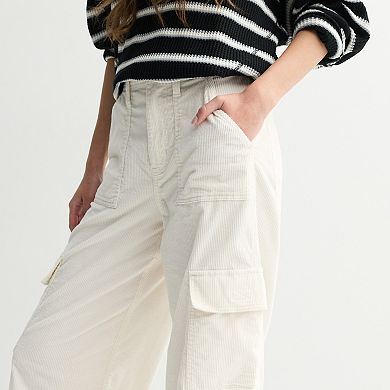 Juniors' SO® High Rise Cord Cargo Pants