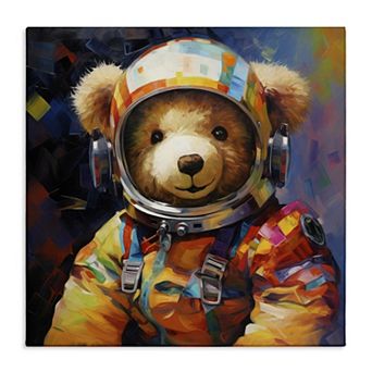 Stupell Home Decor Teddy Bear Astronaut Canvas Wall Art