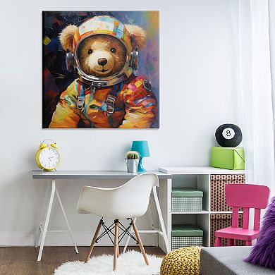Stupell Home Decor Teddy Bear Astronaut Canvas Wall Art