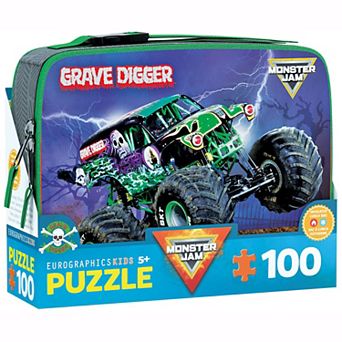 Eurographics Puzzles Grave Digger Monster Jam 100 pc Puzzle & Lunch Box
