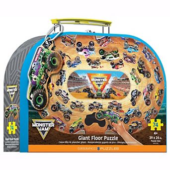 Eurographics Puzzles Monster Jam 74 pc Giant Floor Puzzle with Carry Case