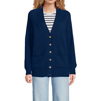 Women's Lands' End Drifter V-Neck Relaxed Cardigan Sweater