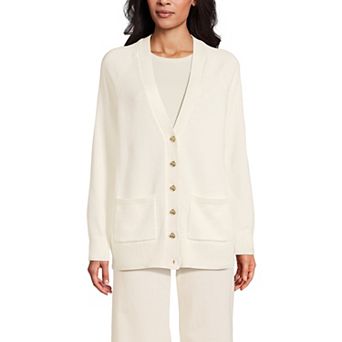 Women's Lands' End Drifter V-Neck Relaxed Cardigan Sweater