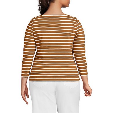 Plus Size Lands' End Mariner Jersey Boatneck Top