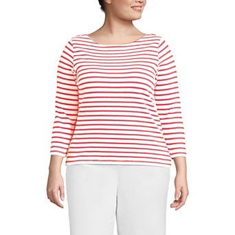Plus Size Lands' End Mariner Jersey Boatneck Top