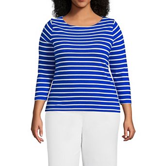 Plus Size Lands' End Mariner Jersey Boatneck Top