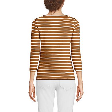 Women's Lands' End Mariner Jersey Boatneck Top