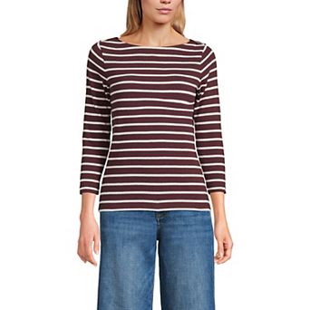 Women's Lands' End Mariner Jersey Boatneck Top