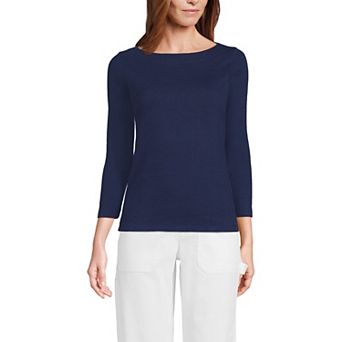 Women's Lands' End Mariner Jersey Boatneck Top