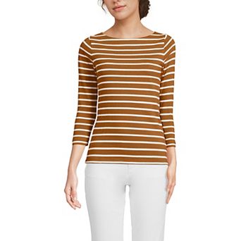 Women's Lands' End Mariner Jersey Boatneck Top