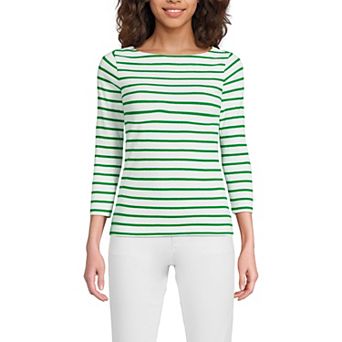 Women's Lands' End Mariner Jersey Boatneck Top