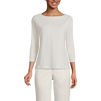 Women's Lands' End Mariner Jersey Boatneck Top