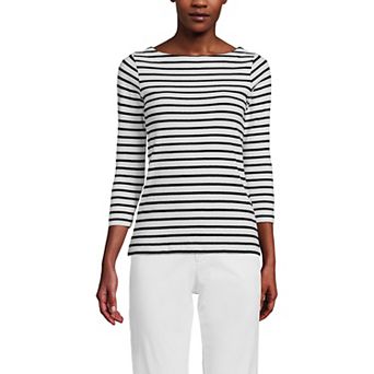 Women's Lands' End Mariner Jersey Boatneck Top