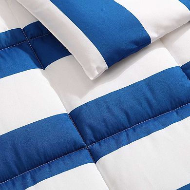 Nautica Huck Stripe Blue Comforter & Sham Set