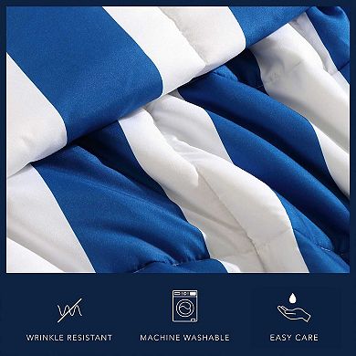 Nautica Huck Stripe Blue Comforter & Sham Set
