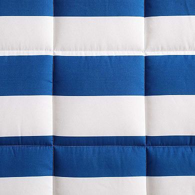 Nautica Huck Stripe Blue Comforter & Sham Set